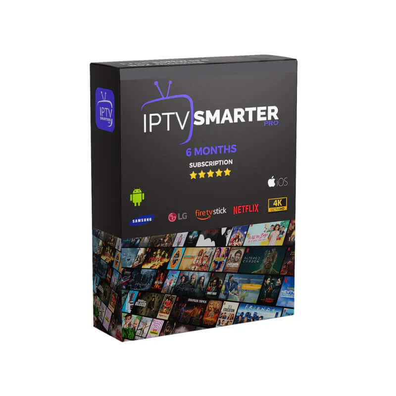 Abonnement IPTV Smarters Pro 6 Mois - Profitez de plus de 40 000 chaînes en HD et VOD, avec installation instantanée et support client disponible 24h/24.